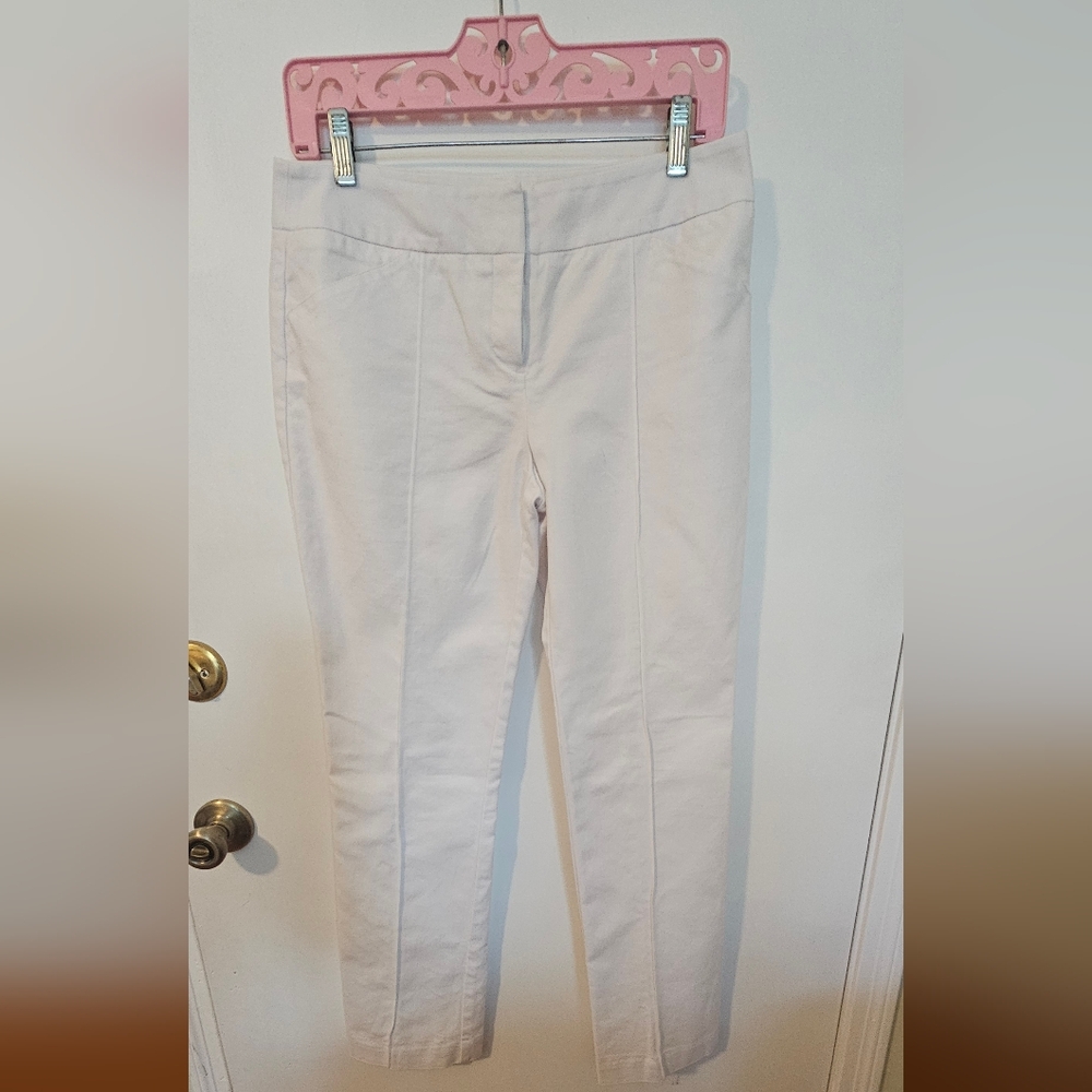 Worthington Women's Curvy Fit Straight With Packets Trouser White Size 4